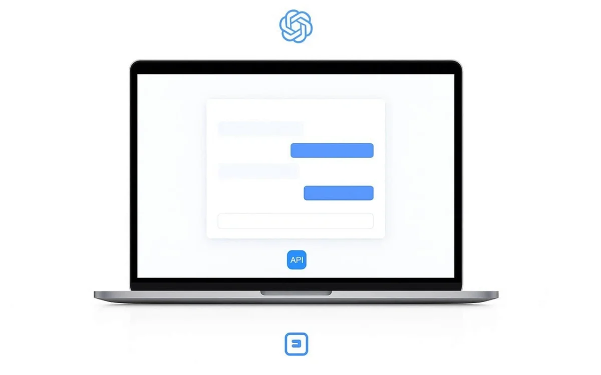 Grafika przedstawiająca integrację WordPress z ChatGPT krok po kroku.